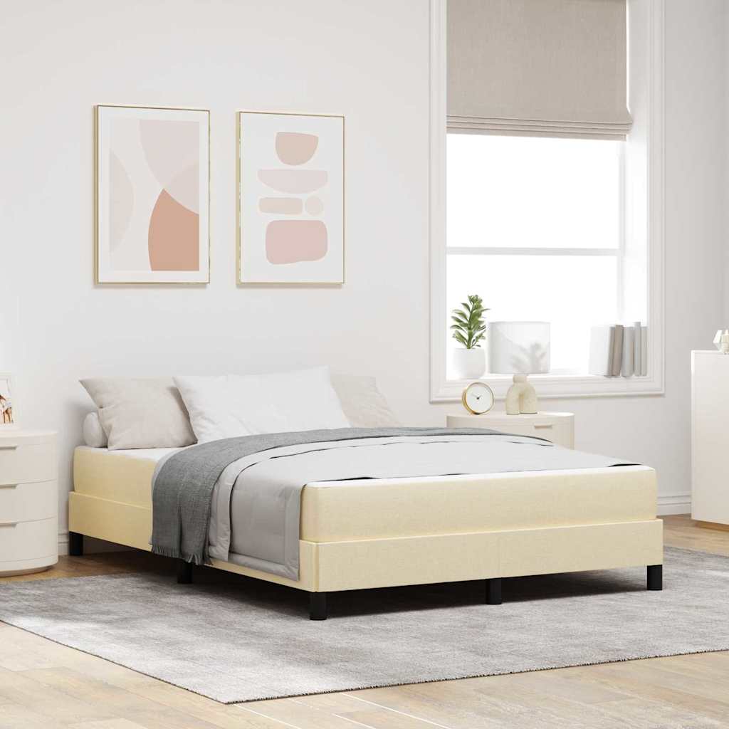 Boxspringbed met matras Crème 140 x 200 cm Stof – afbeelding 1