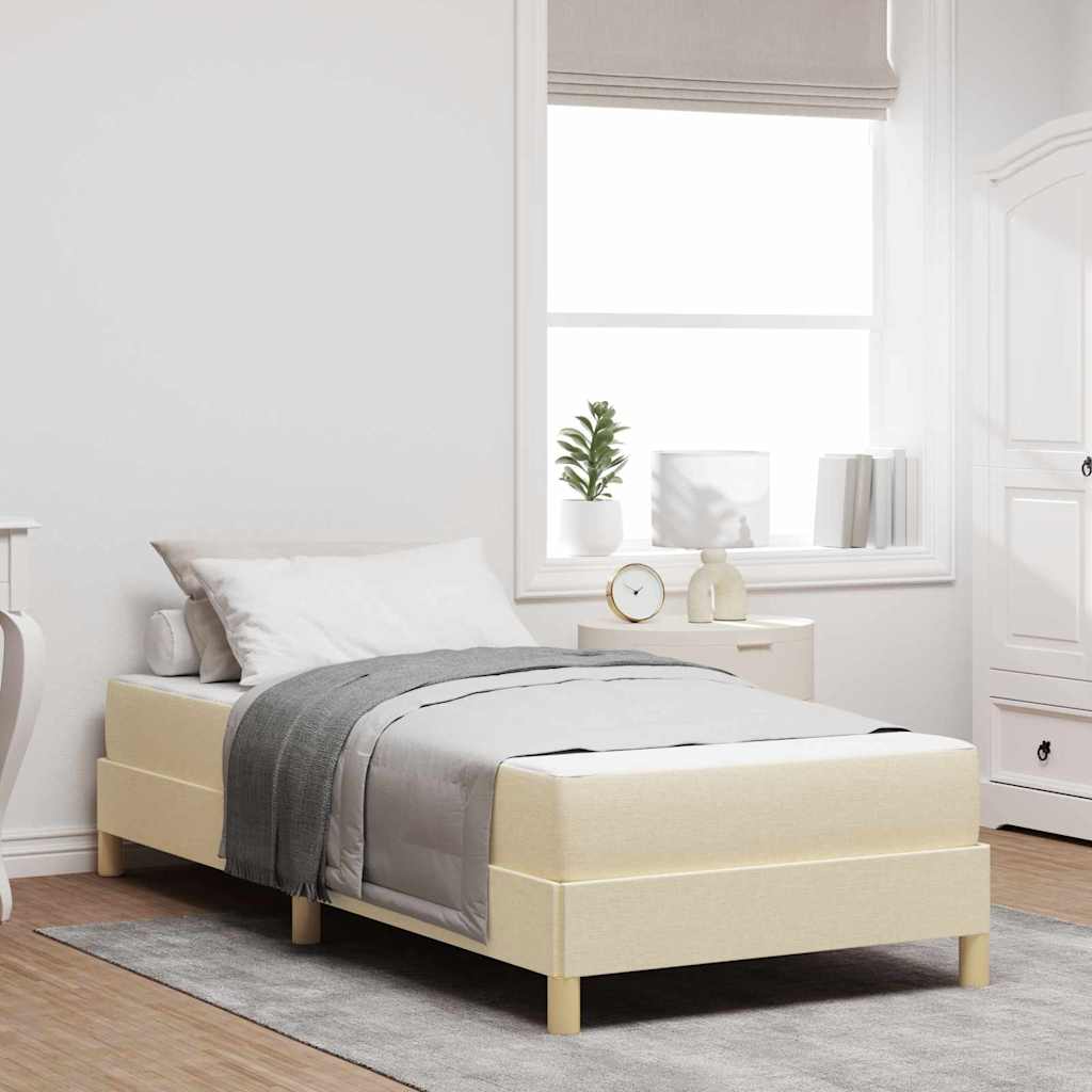 Boxspringbed met matras Crème 90 x 200 cm Stof – afbeelding 1