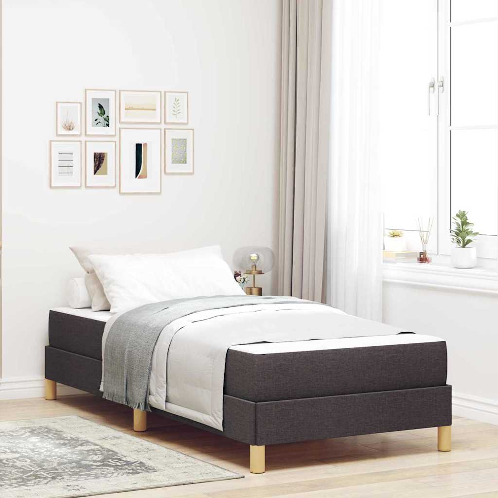 Boxspringbed met matras Donkerbruin 100 x 200 cm Stof – afbeelding 1