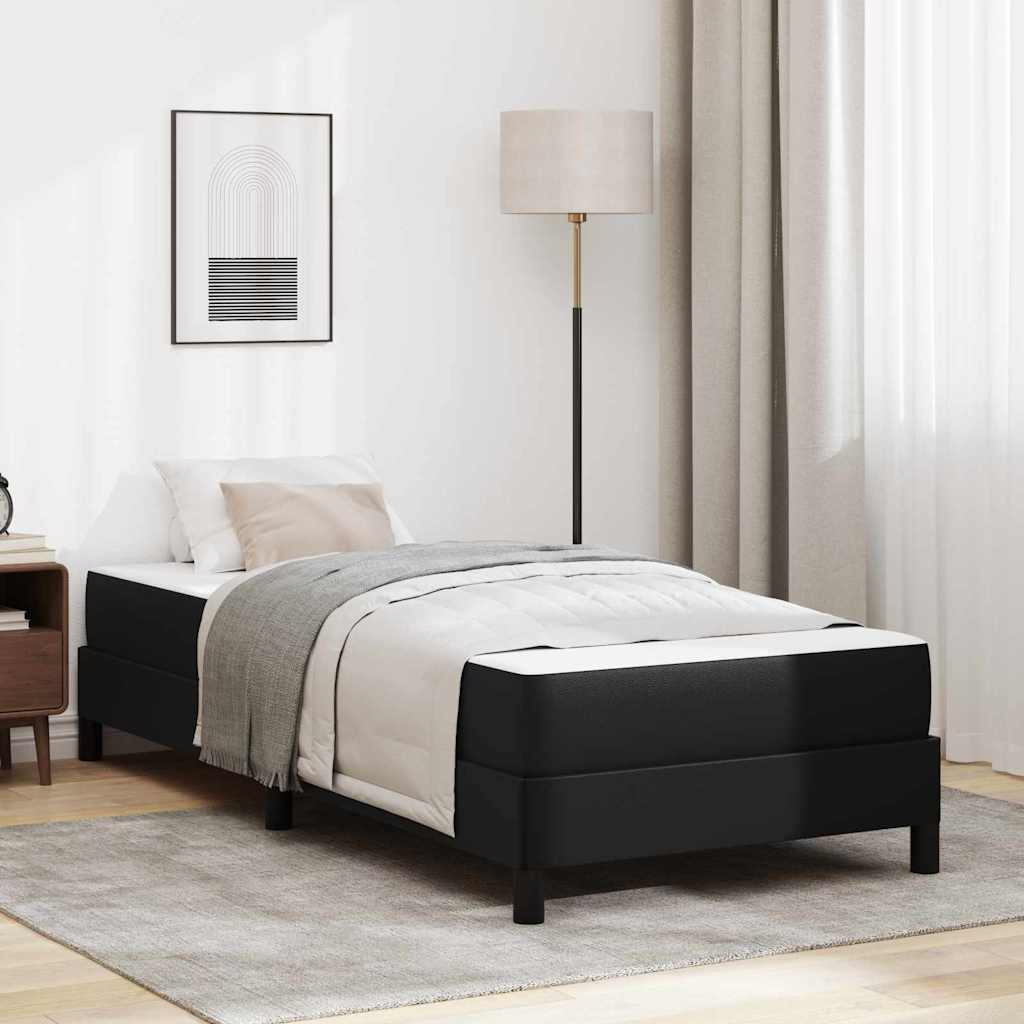 Bedframe met matras Zwart 80 x 200 cm Stof – afbeelding 1
