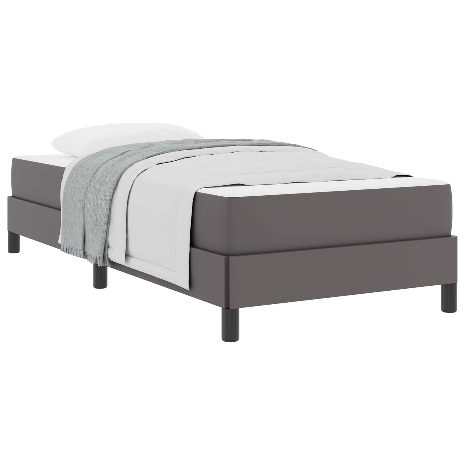 Bedframe met matras Grijs 80 x 200 cm Stof – afbeelding 2