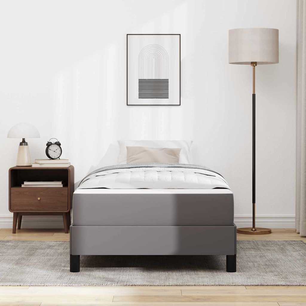Bedframe met matras Grijs 80 x 200 cm Stof – afbeelding 3