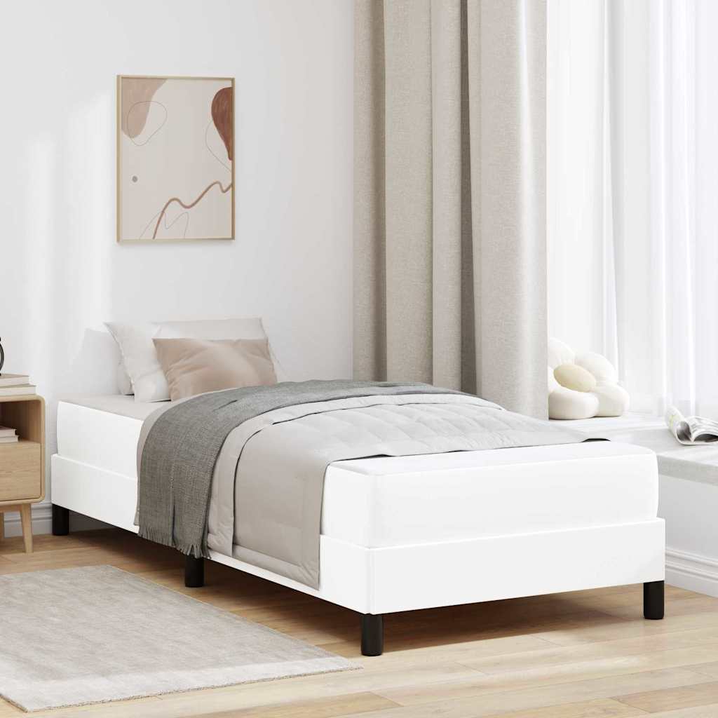 Bedframe met matras Puur Wit 90 x 190 cm Stof – afbeelding 1