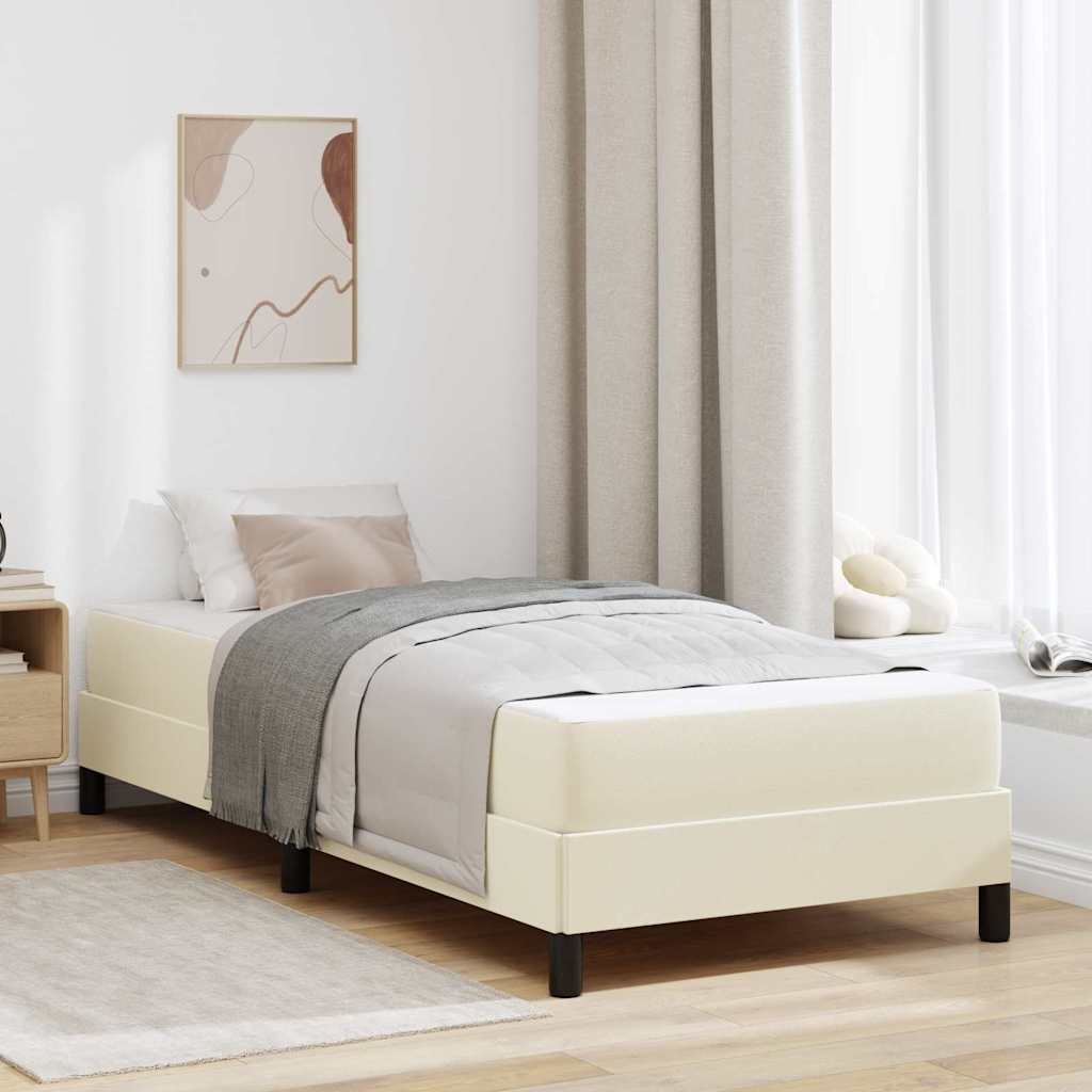 Bedframe met matras Crème 90 x 190 cm Stof – afbeelding 1