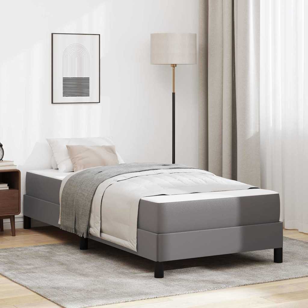 Bedframe met matras Grijs 90 x 190 cm Stof – afbeelding 1