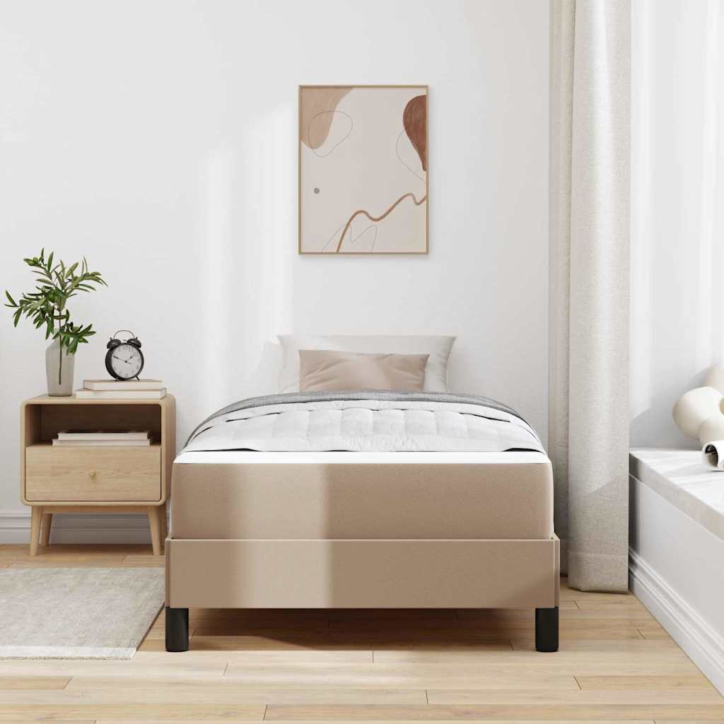 Bedframe met matras Cappuccino 100 x 200 cm Stof – afbeelding 3