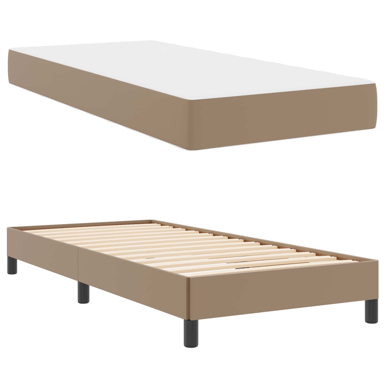 Bedframe met matras Cappuccino 100 x 200 cm Stof – afbeelding 5