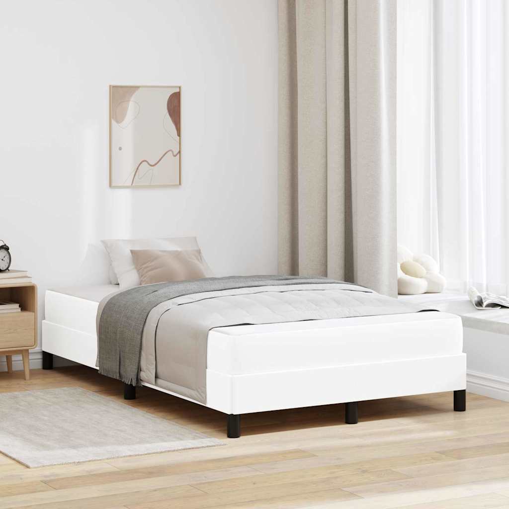 Bedframe met matras Puur Wit 120 x 190 cm Stof – afbeelding 1