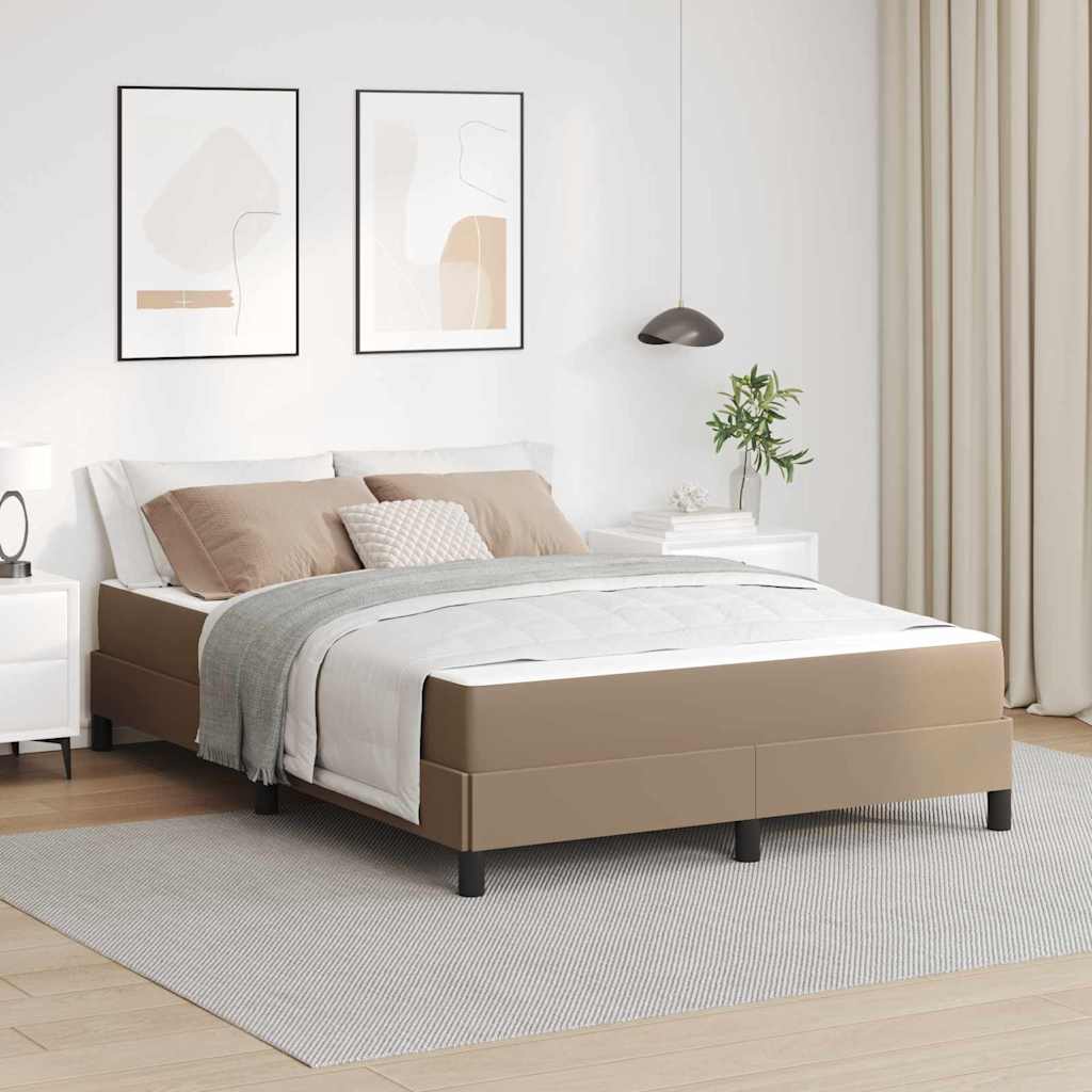 Bedframe met matras Cappuccino 140 x 190 cm Stof – afbeelding 1