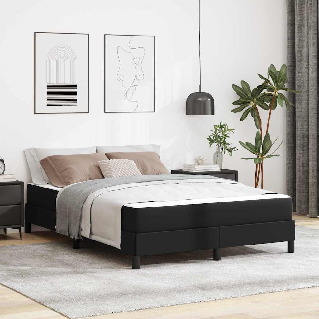 Bedframe met matras Zwart 160 x 200 cm Stof – afbeelding 1