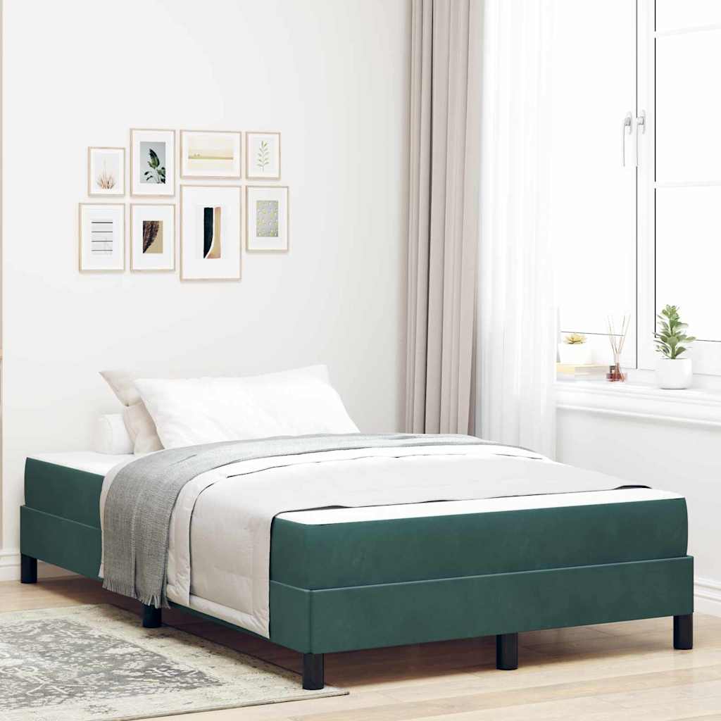 Boxspringbed met matras Donkergroen 120 x 200 cm Stof – afbeelding 1