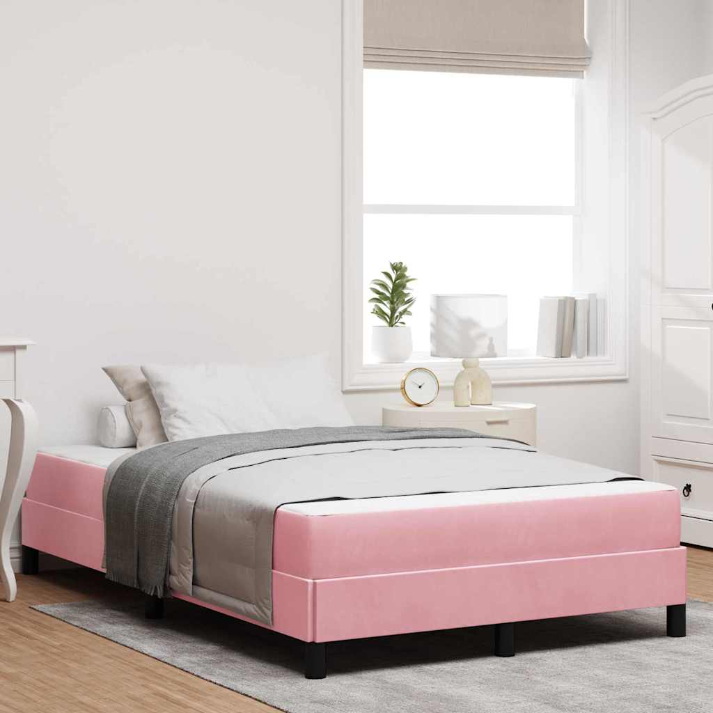 Boxspringbed met matras Roze 120 x 200 cm Stof – afbeelding 1