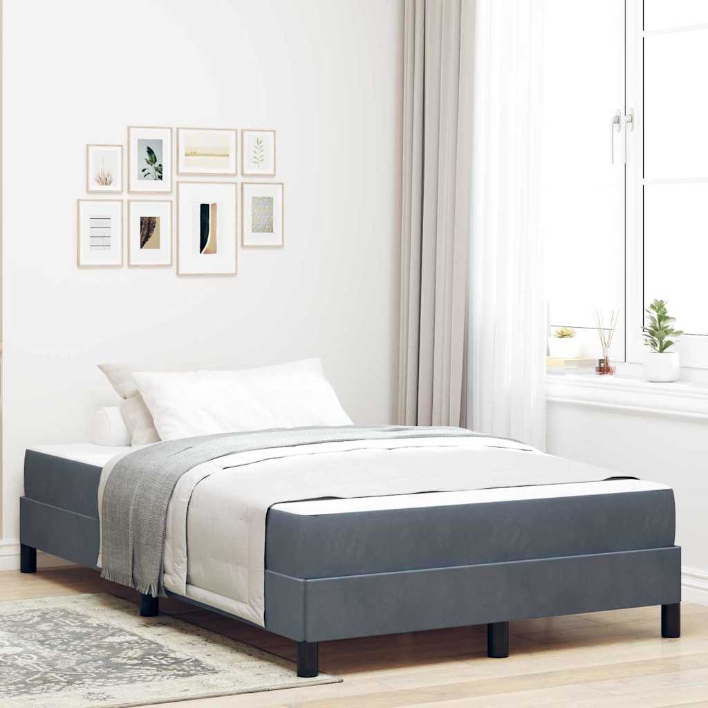 Boxspringbed met matras Donkergrijs 120 x 210 cm Stof – afbeelding 1