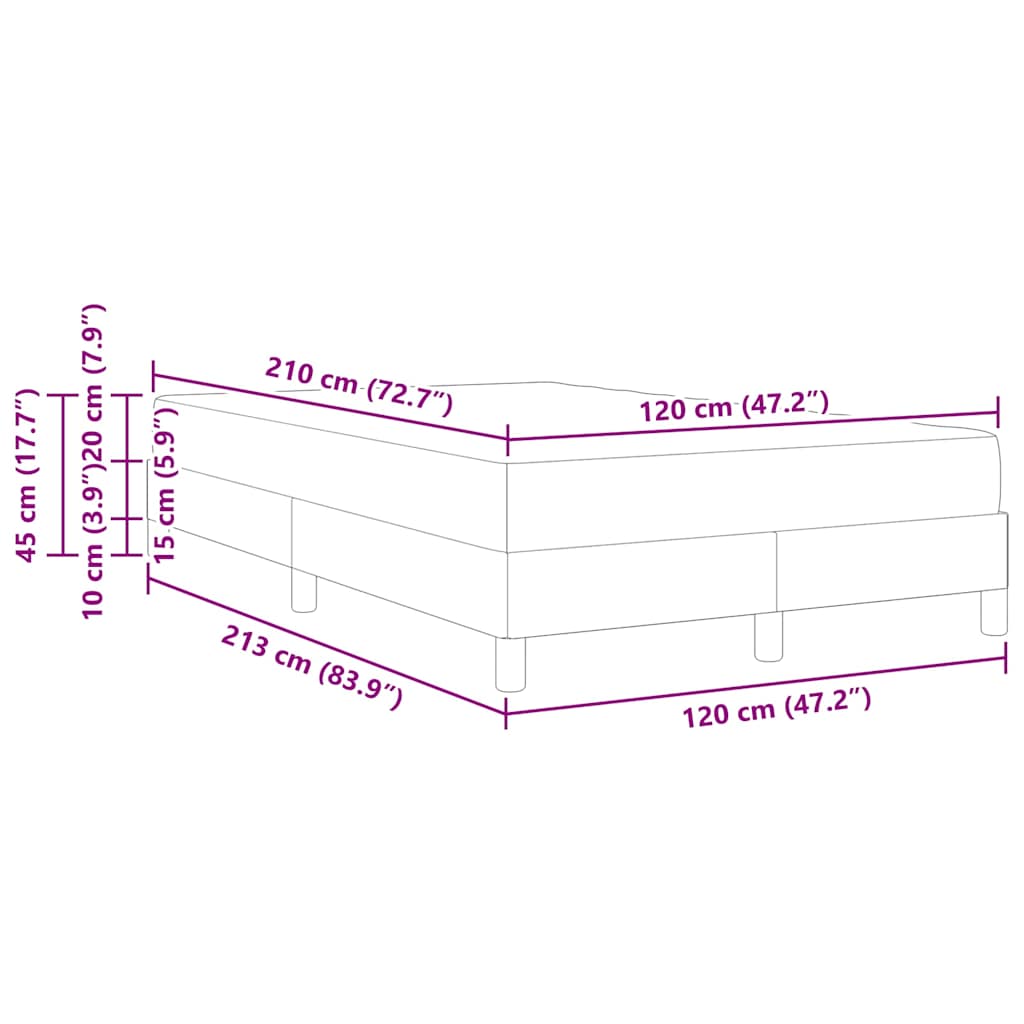 Boxspringbed met matras Donkergrijs 120 x 210 cm Stof – afbeelding 10