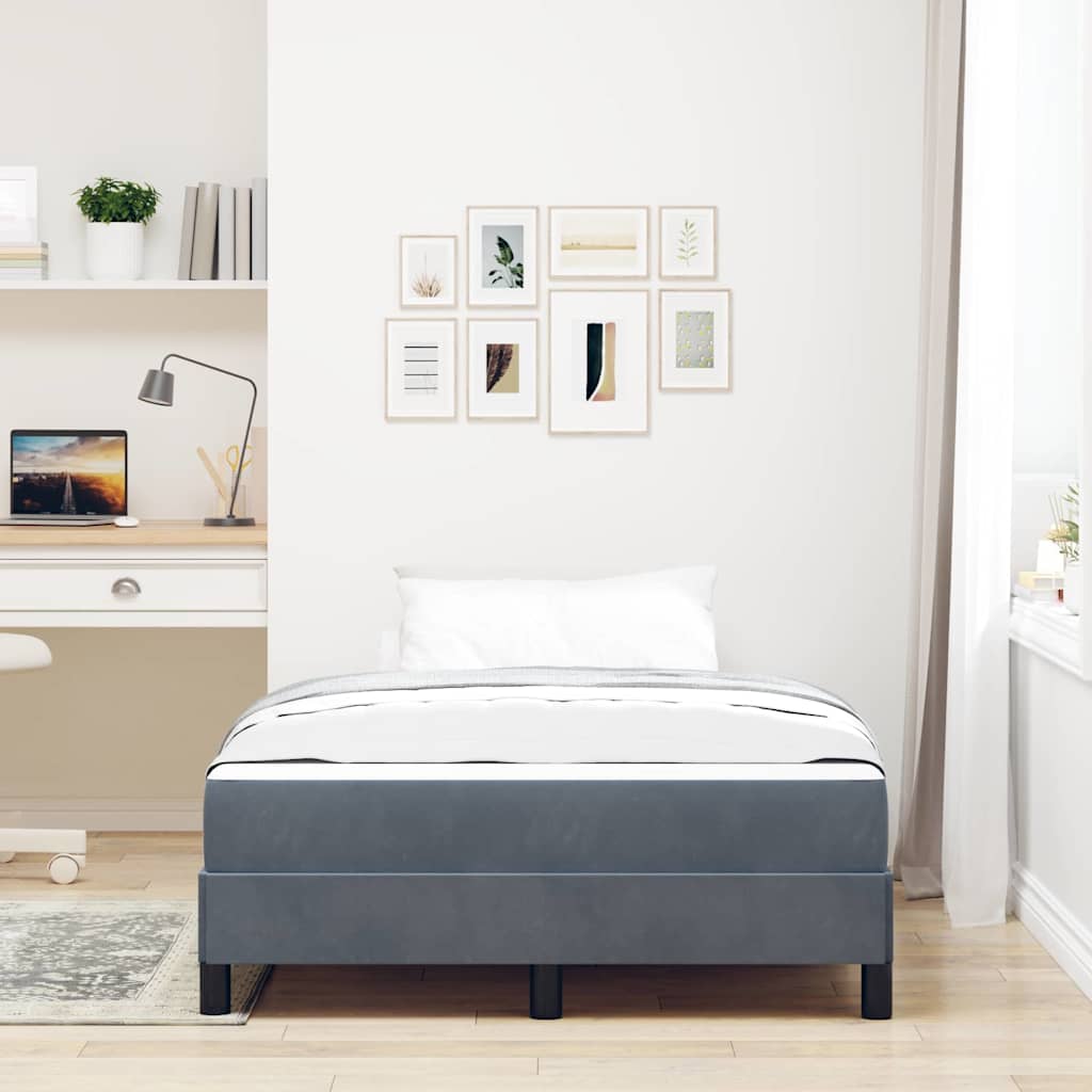 Boxspringbed met matras Donkergrijs 120 x 210 cm Stof – afbeelding 3