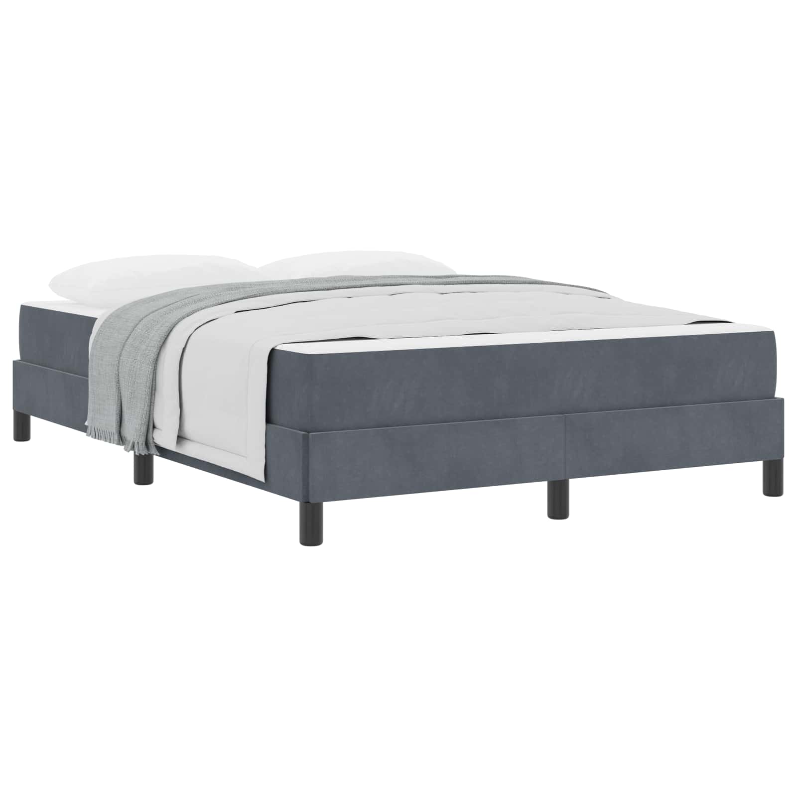 Boxspringbed met matras Donkergrijs 140 x 210 cm Stof – afbeelding 2