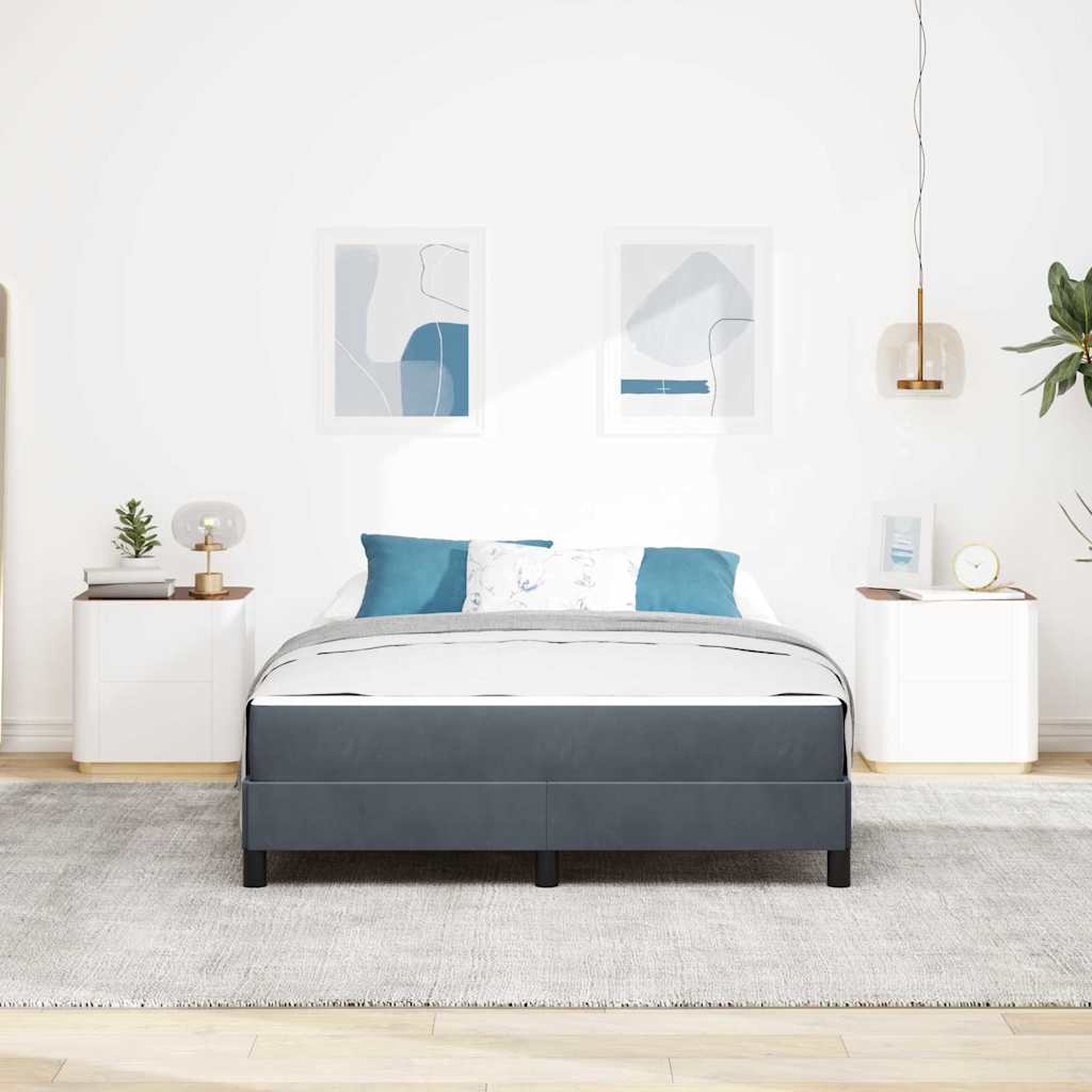 Boxspringbed met matras Donkergrijs 140 x 210 cm Stof – afbeelding 3