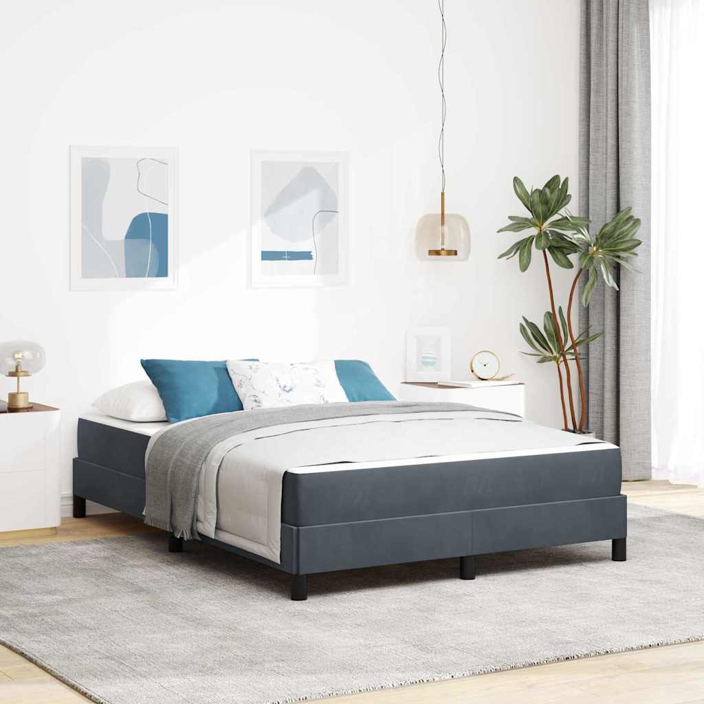 Boxspringbed met matras Donkergrijs 160 x 210 cm Stof – afbeelding 1