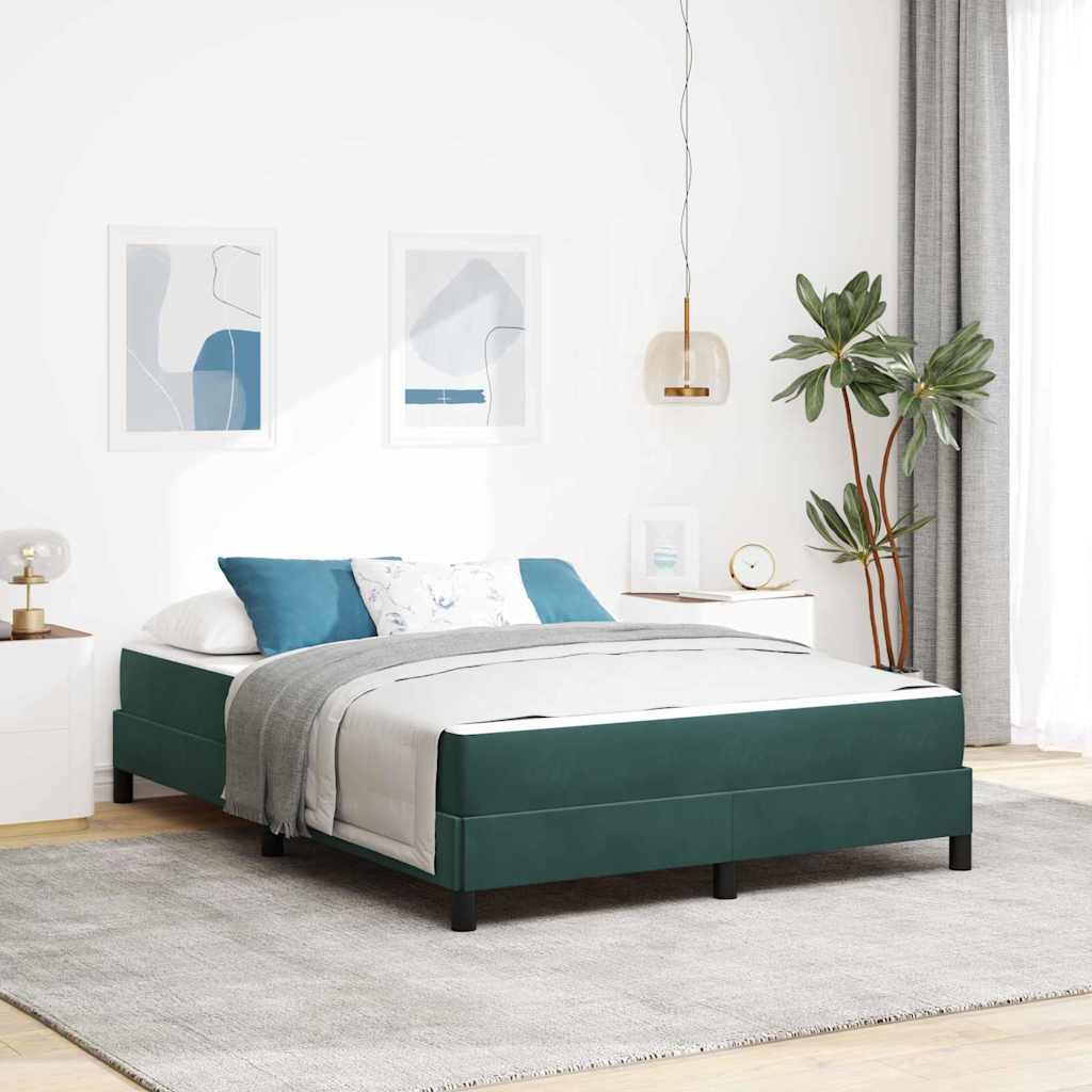 Boxspringbed met matras Donkergroen 160 x 210 cm Stof