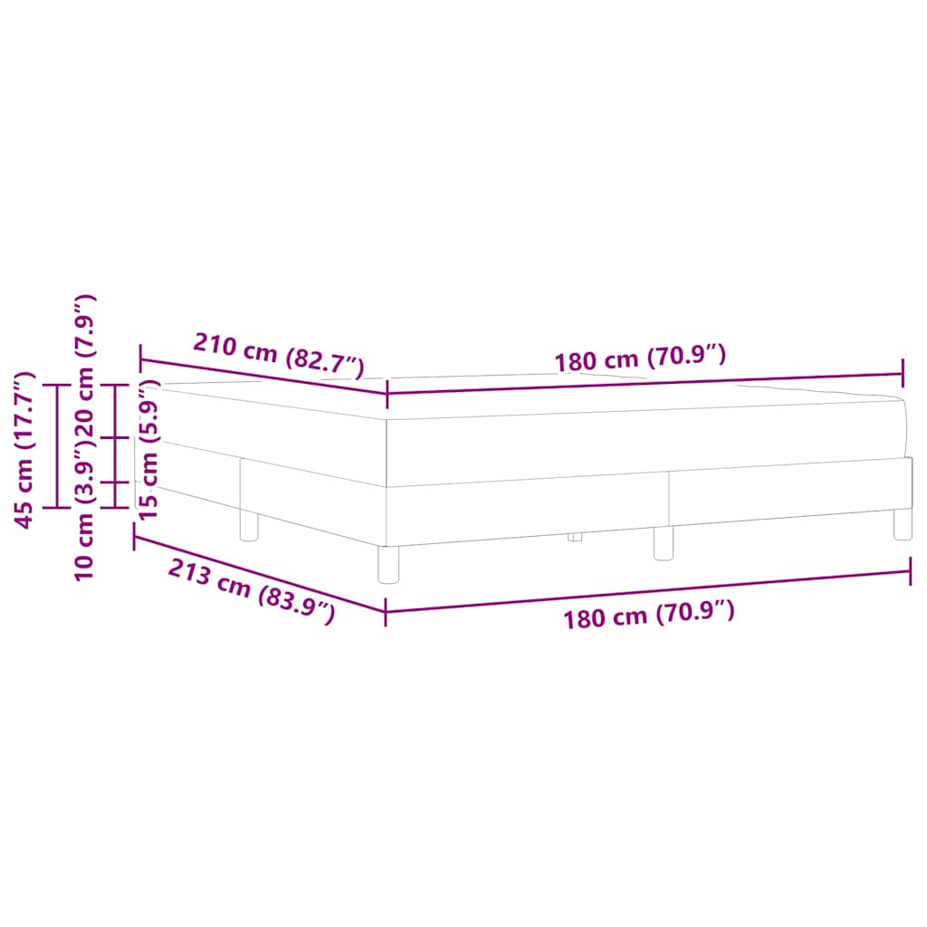 Boxspringbed met matras Zwart 180 x 210 cm Stof – afbeelding 11