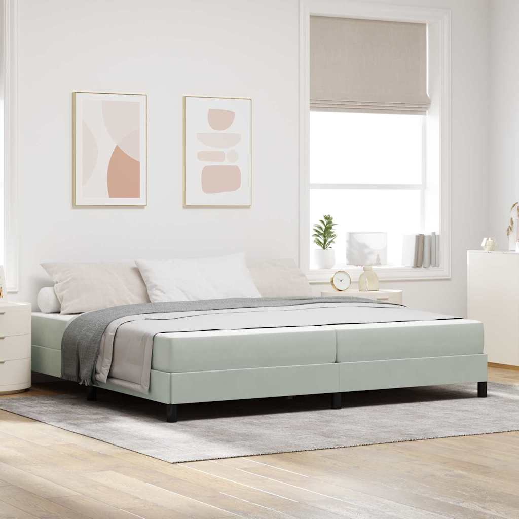 Boxspringbed met matras Lichtgrijs 200 x 210 cm Stof – afbeelding 1