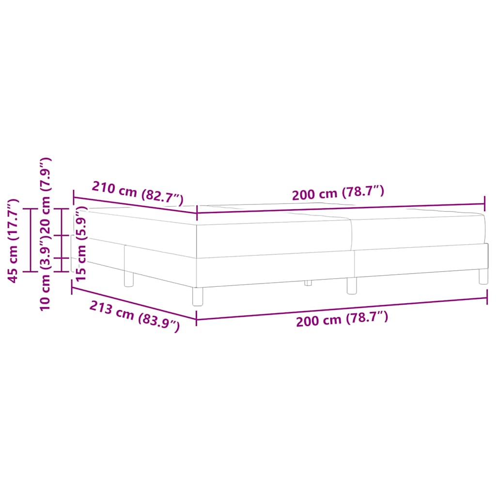 Boxspringbed met matras Lichtgrijs 200 x 210 cm Stof – afbeelding 11