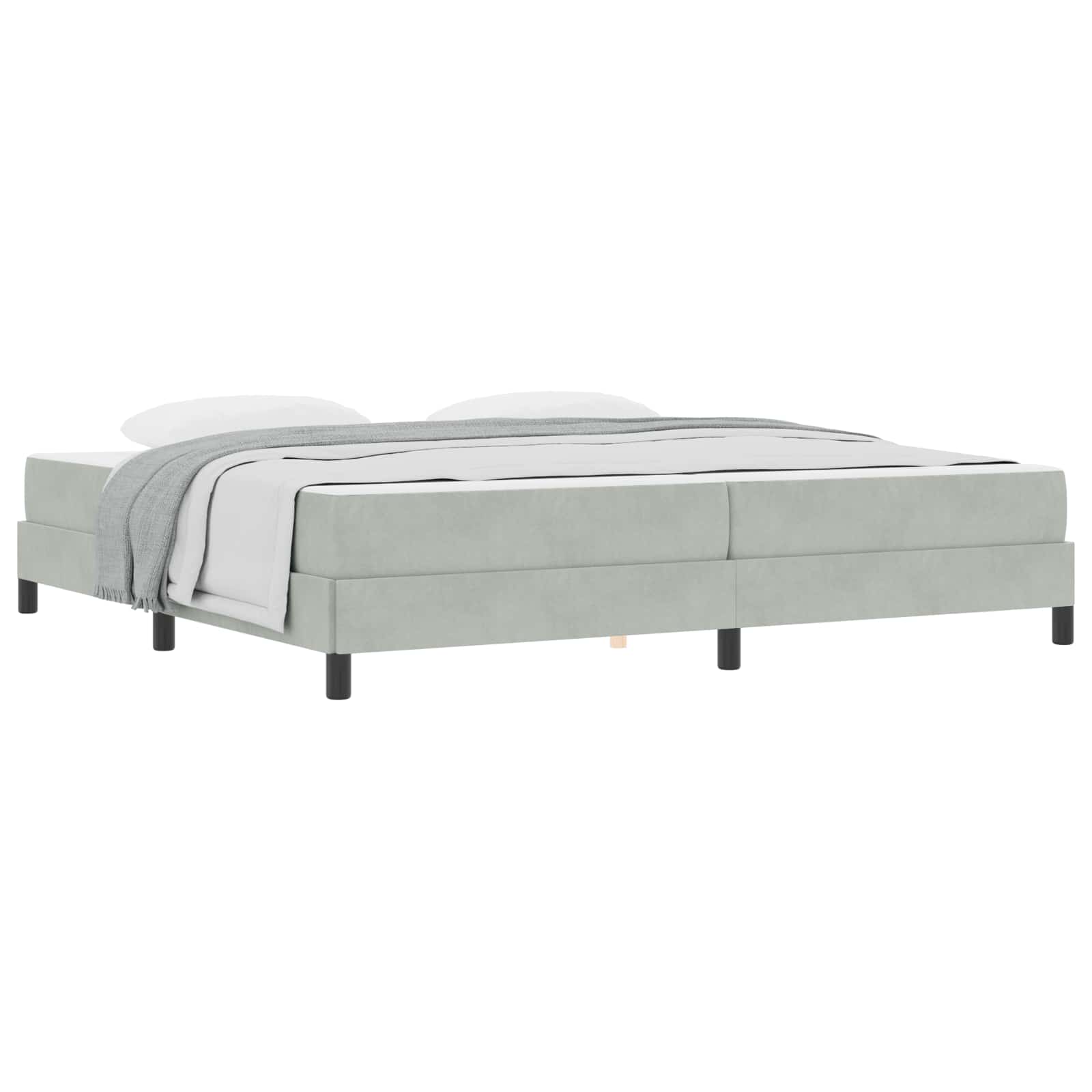 Boxspringbed met matras Lichtgrijs 200 x 210 cm Stof – afbeelding 2