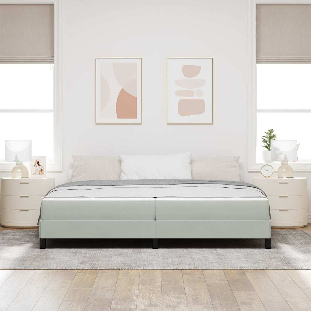 Boxspringbed met matras Lichtgrijs 200 x 210 cm Stof – afbeelding 3