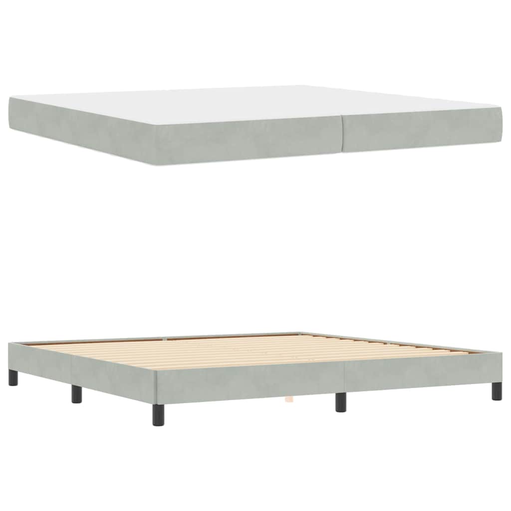 Boxspringbed met matras Lichtgrijs 200 x 210 cm Stof – afbeelding 4