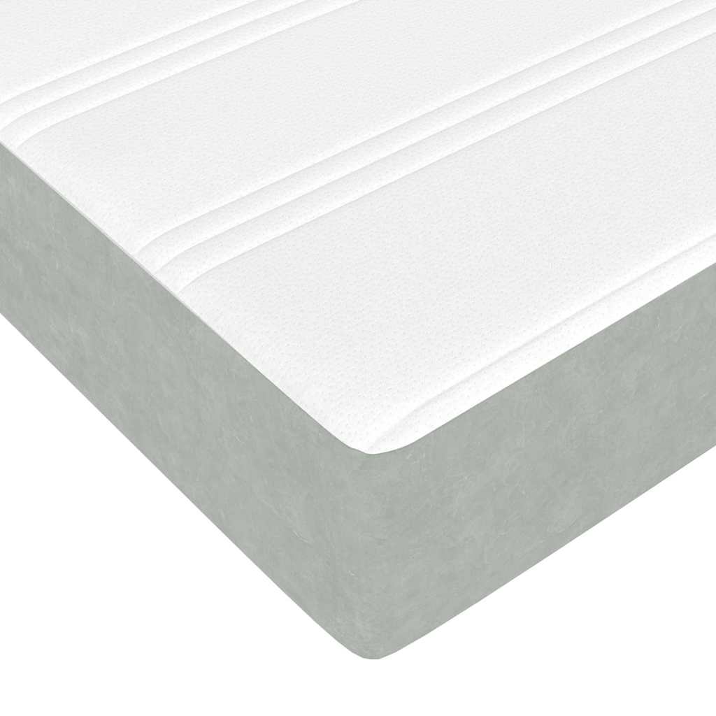 Boxspringbed met matras Lichtgrijs 200 x 210 cm Stof – afbeelding 9