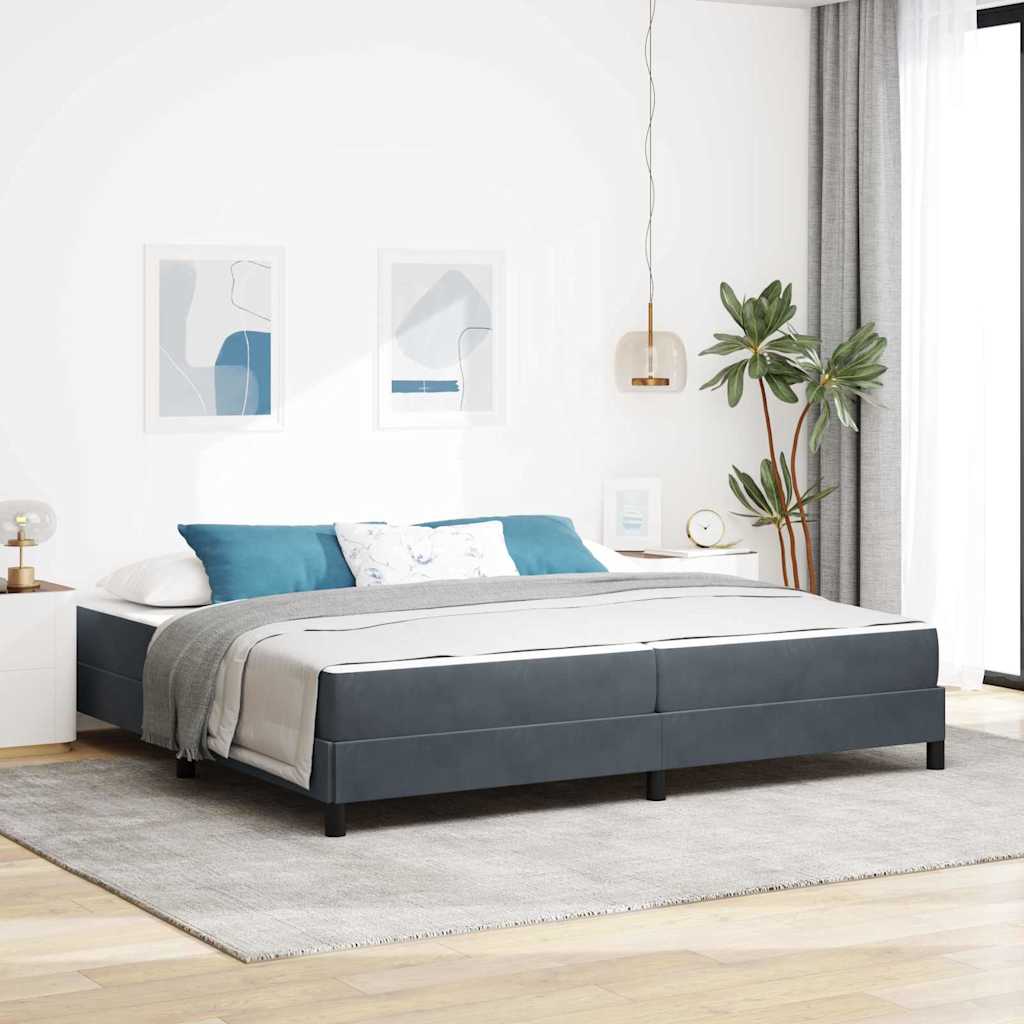 Boxspringbed met matras Donkergrijs 200 x 210 cm Stof – afbeelding 1