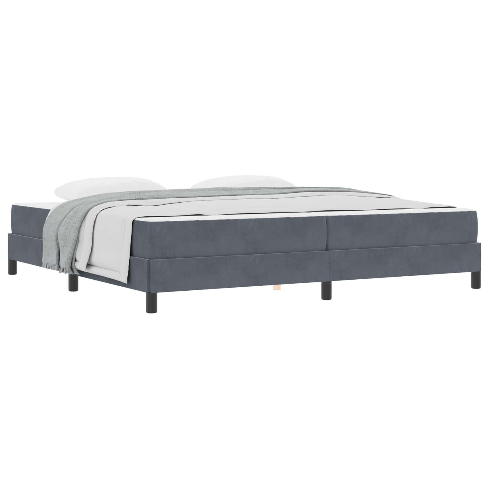 Boxspringbed met matras Donkergrijs 200 x 210 cm Stof – afbeelding 2