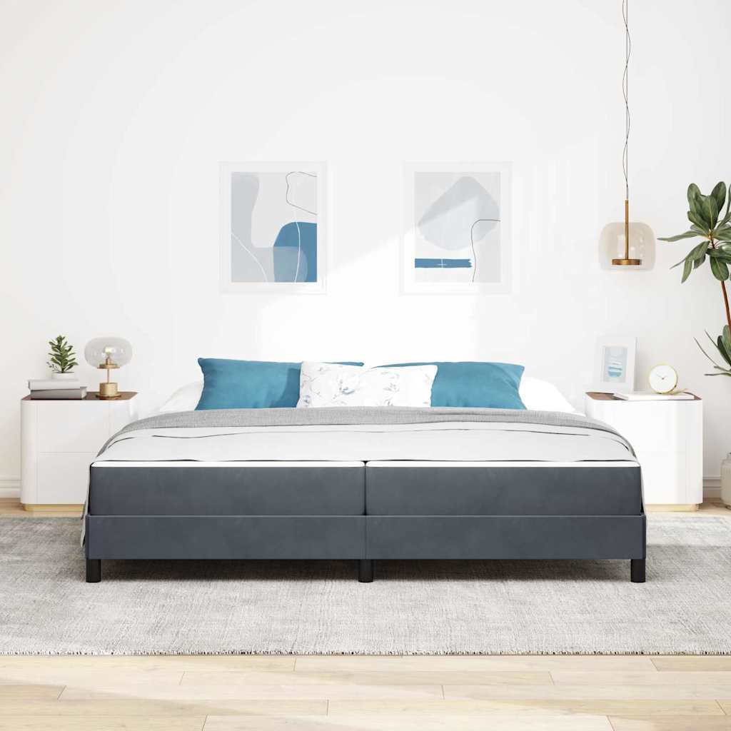 Boxspringbed met matras Donkergrijs 200 x 210 cm Stof – afbeelding 3