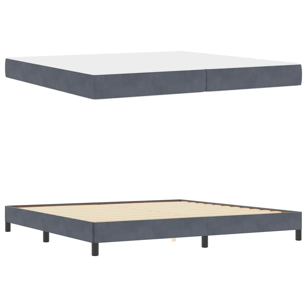 Boxspringbed met matras Donkergrijs 200 x 210 cm Stof – afbeelding 4
