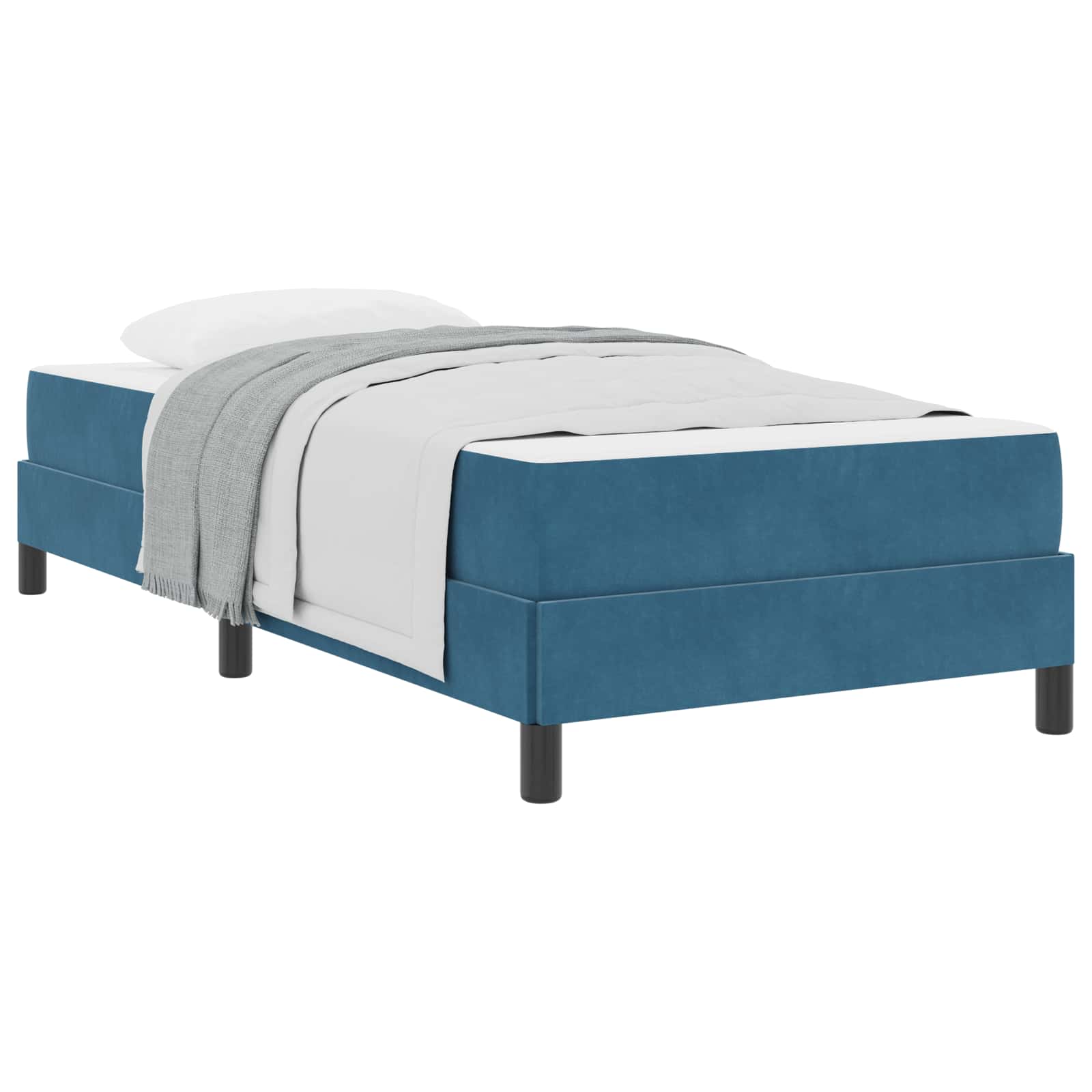 Boxspringbed met matras Donkerblauw 90 x 220 cm Stof – afbeelding 2