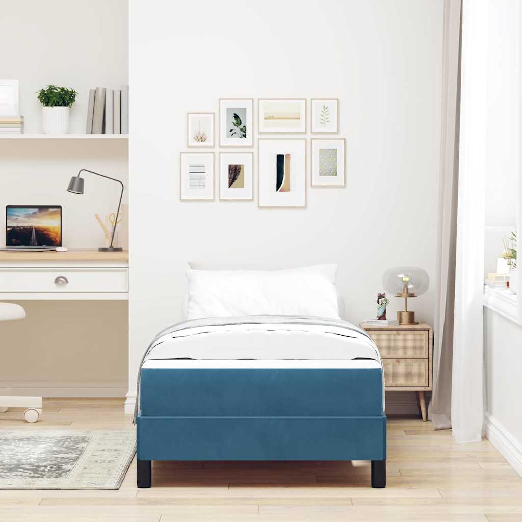 Boxspringbed met matras Donkerblauw 90 x 220 cm Stof – afbeelding 3