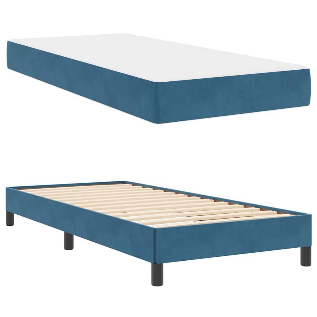 Boxspringbed met matras Donkerblauw 90 x 220 cm Stof – afbeelding 4
