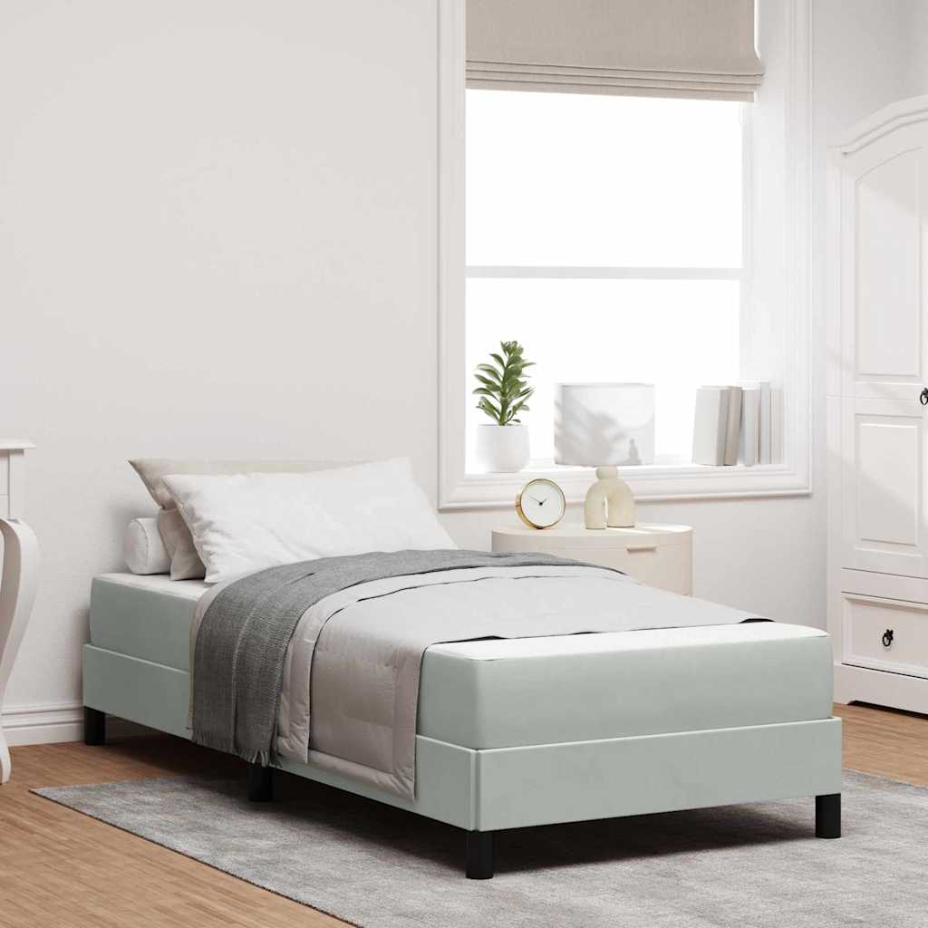 Boxspringbed met matras Lichtgrijs 100 x 220 cm Stof – afbeelding 1