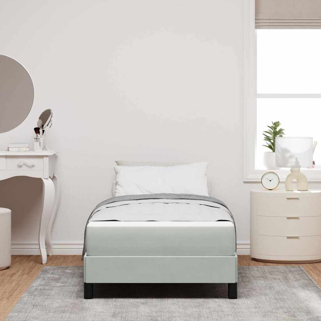 Boxspringbed met matras Lichtgrijs 100 x 220 cm Stof – afbeelding 3