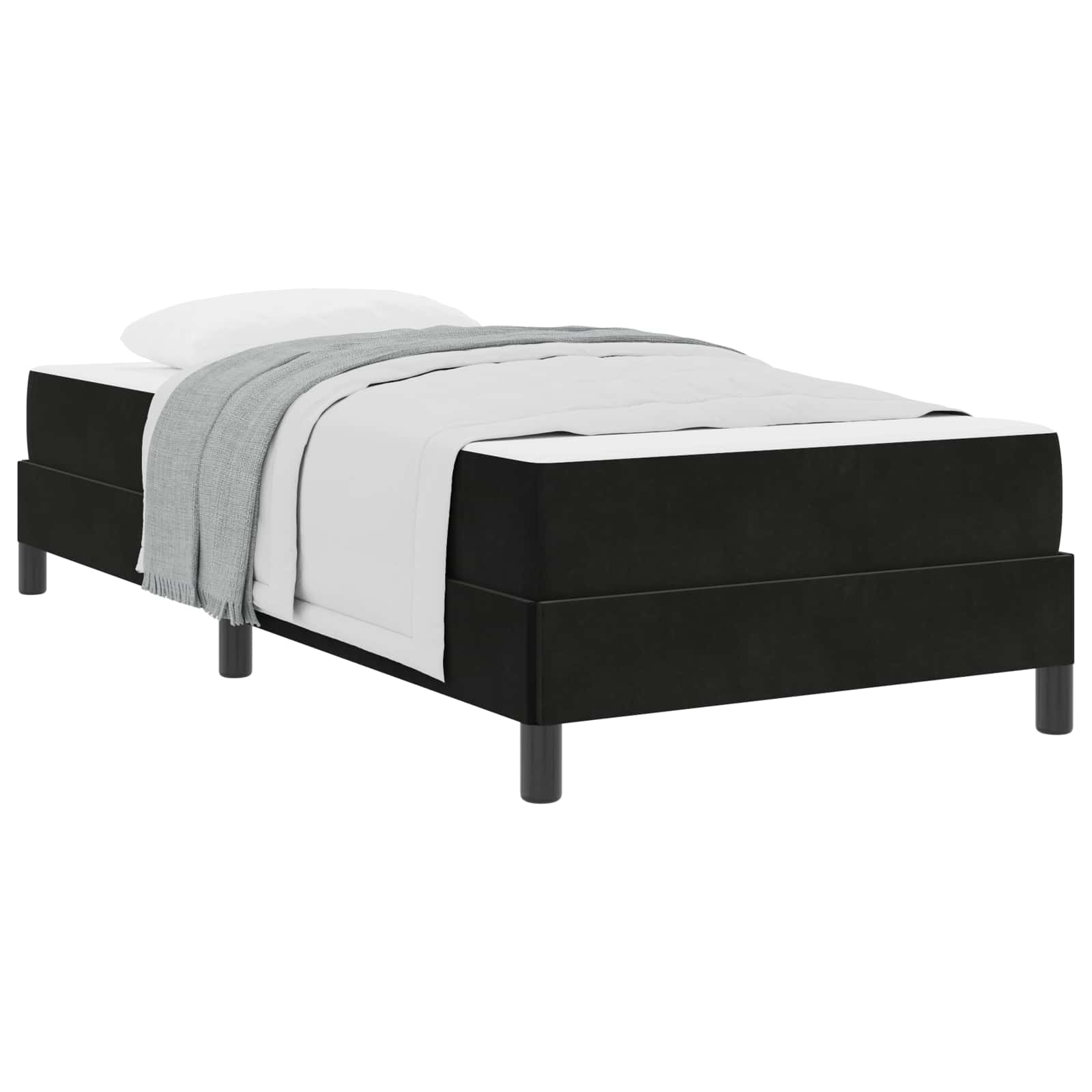 Boxspringbed met matras Zwart 100 x 220 cm Stof – afbeelding 2