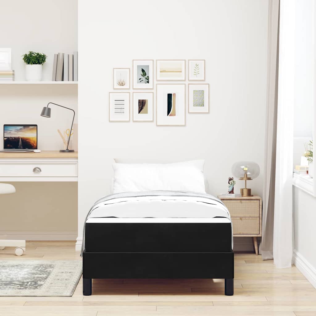 Boxspringbed met matras Zwart 100 x 220 cm Stof – afbeelding 3