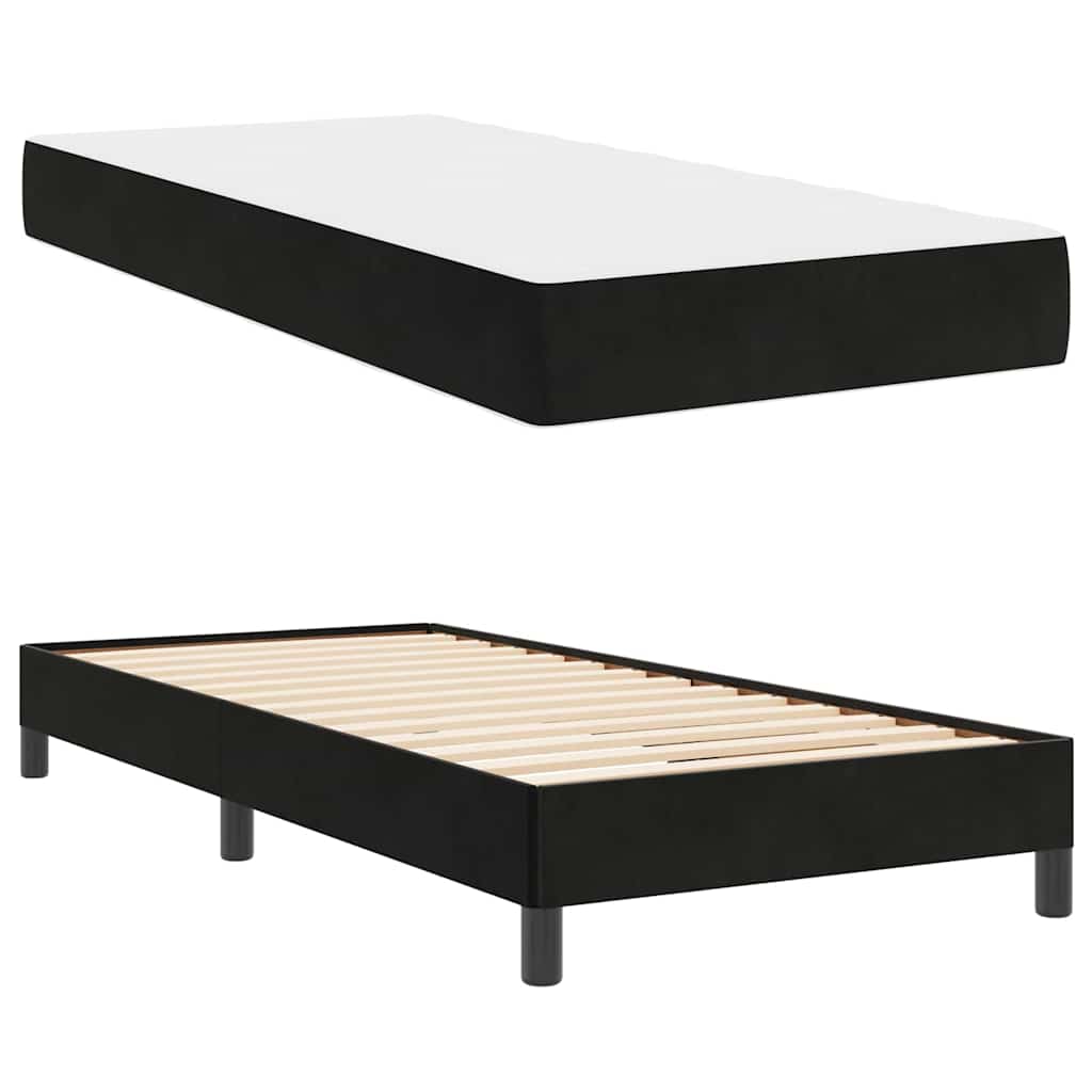 Boxspringbed met matras Zwart 100 x 220 cm Stof – afbeelding 4