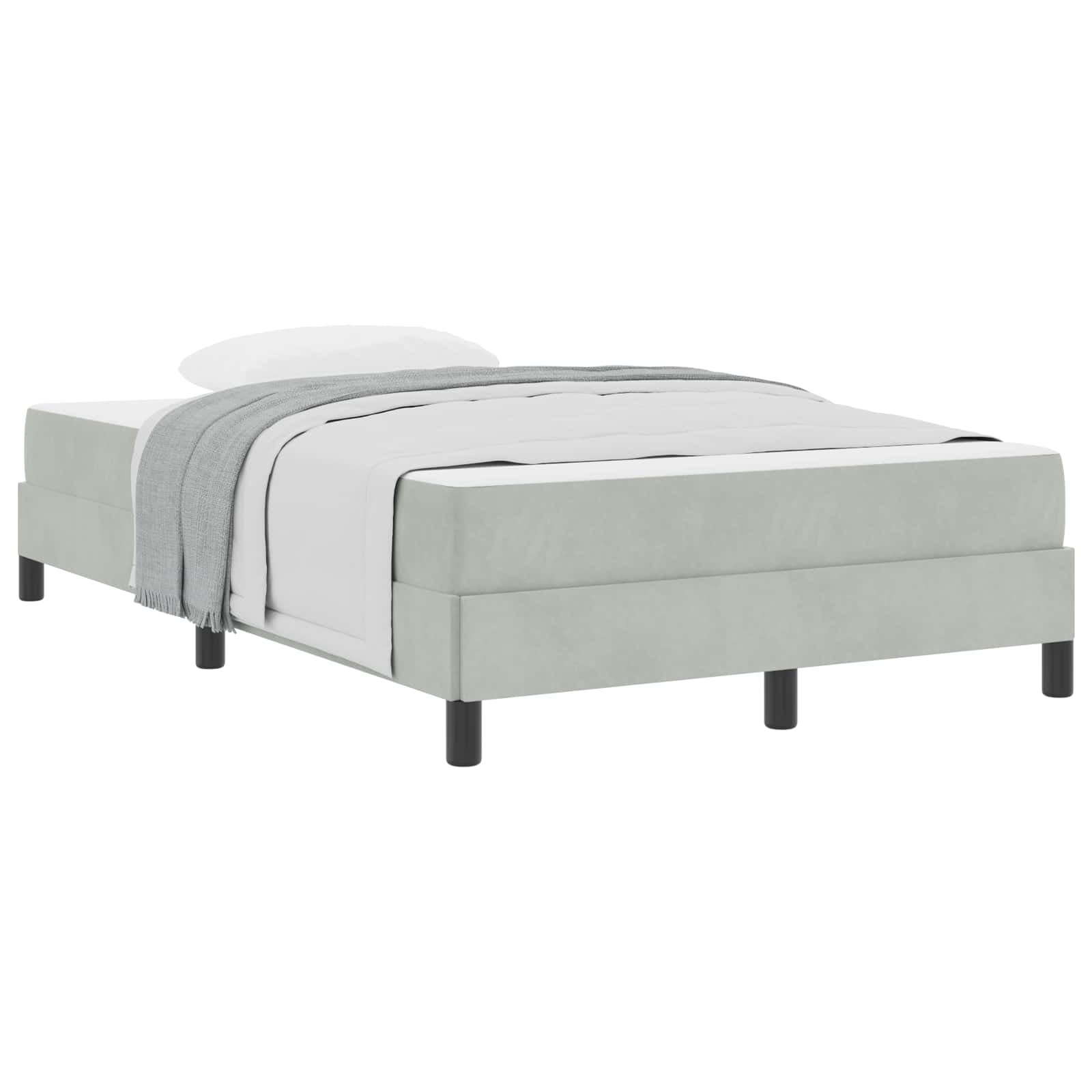 Boxspringbed met matras Lichtgrijs 120 x 220 cm Stof – afbeelding 2