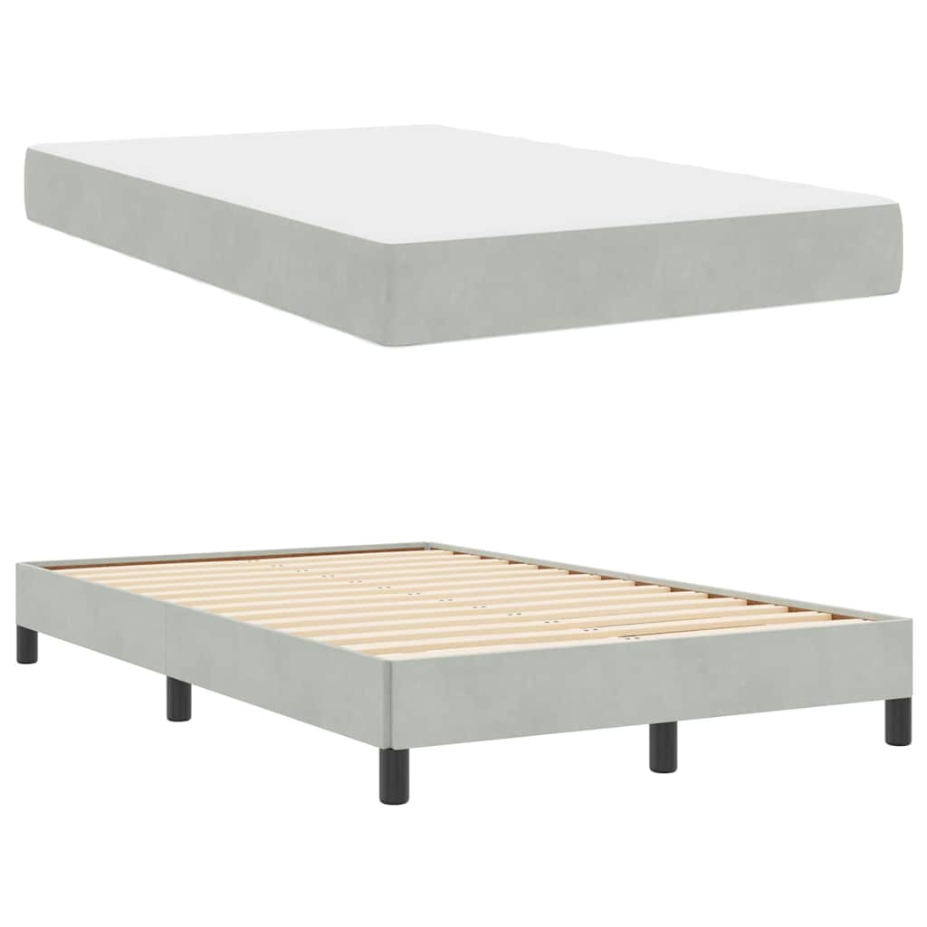Boxspringbed met matras Lichtgrijs 120 x 220 cm Stof – afbeelding 4
