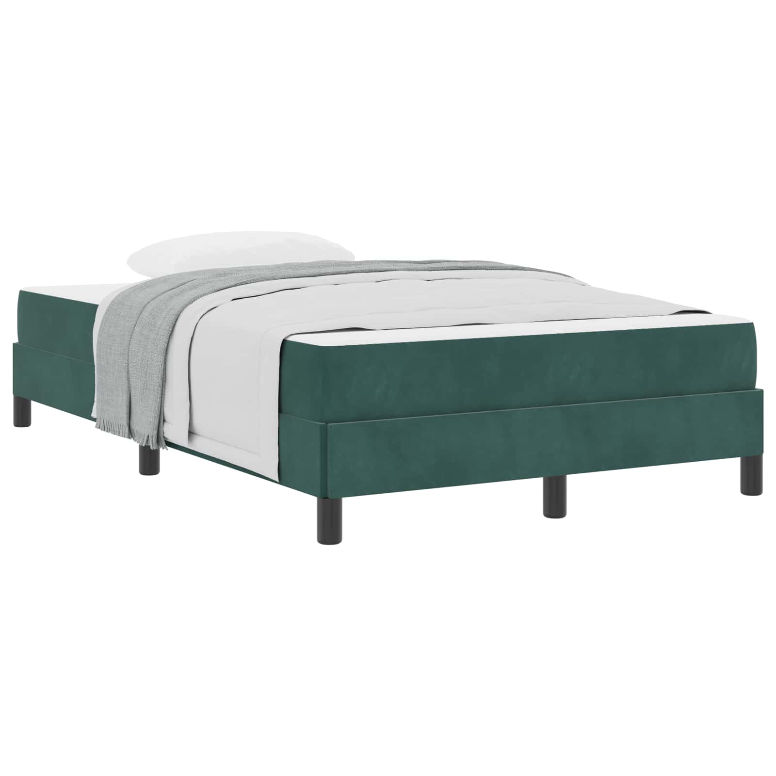 Boxspringbed met matras Donkergroen 120 x 220 cm Stof – afbeelding 2