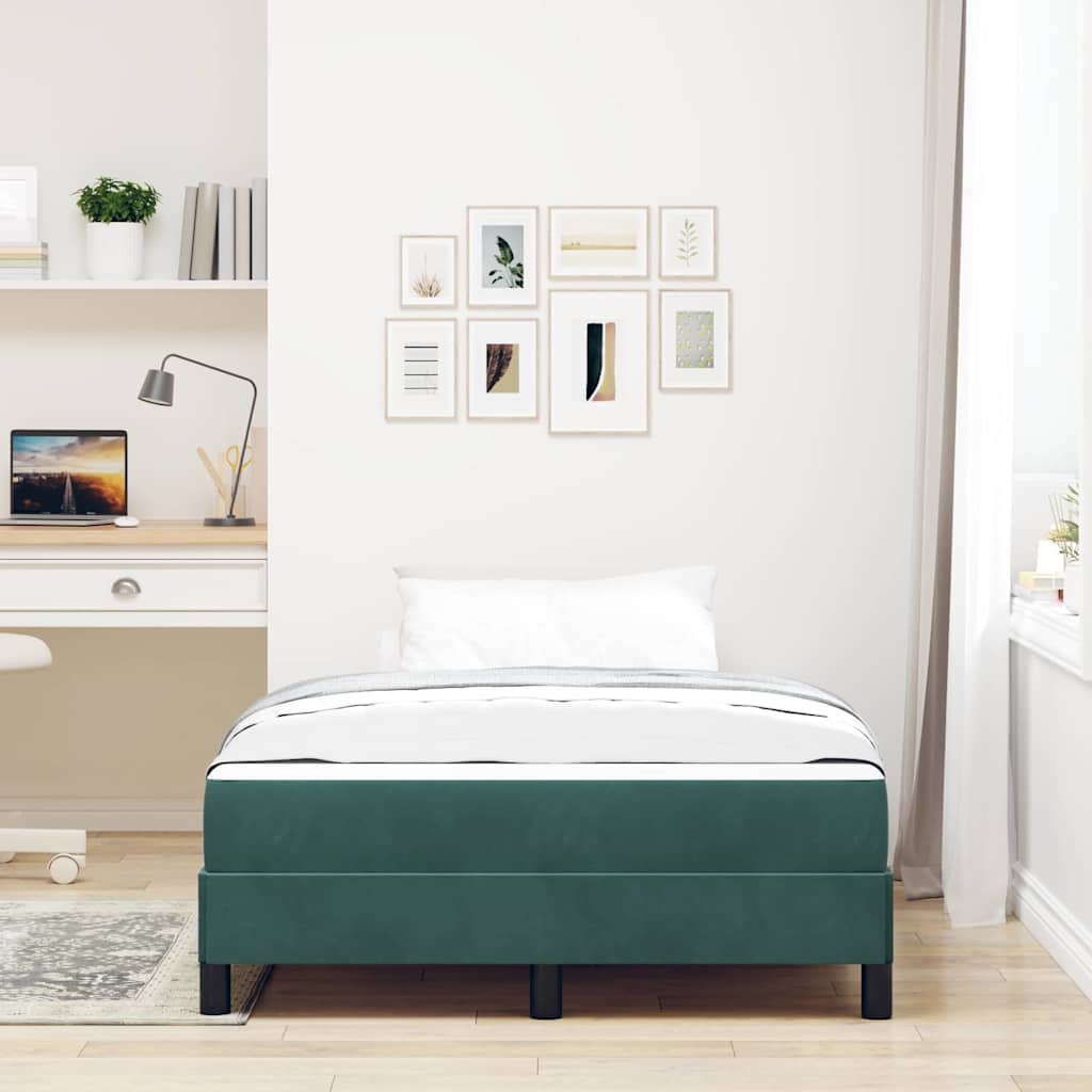 Boxspringbed met matras Donkergroen 120 x 220 cm Stof – afbeelding 3
