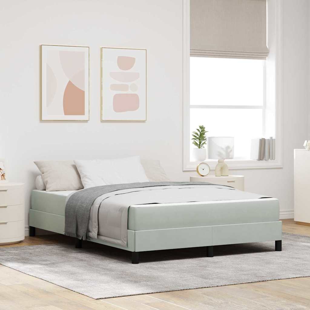 Boxspringbed met matras Lichtgrijs 140 x 220 cm Stof – afbeelding 1
