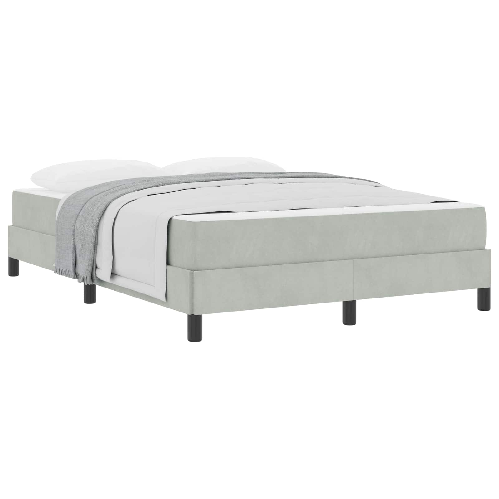 Boxspringbed met matras Lichtgrijs 140 x 220 cm Stof – afbeelding 2