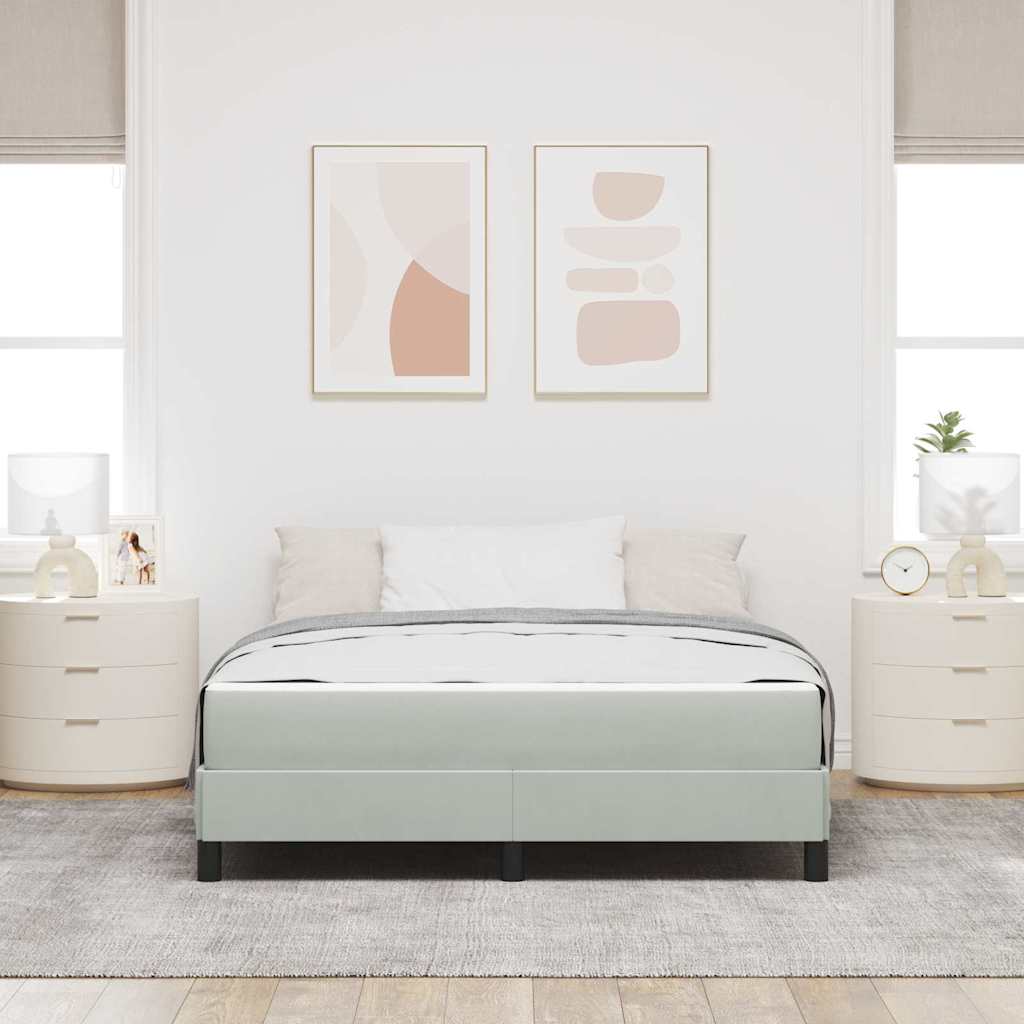 Boxspringbed met matras Lichtgrijs 140 x 220 cm Stof – afbeelding 3