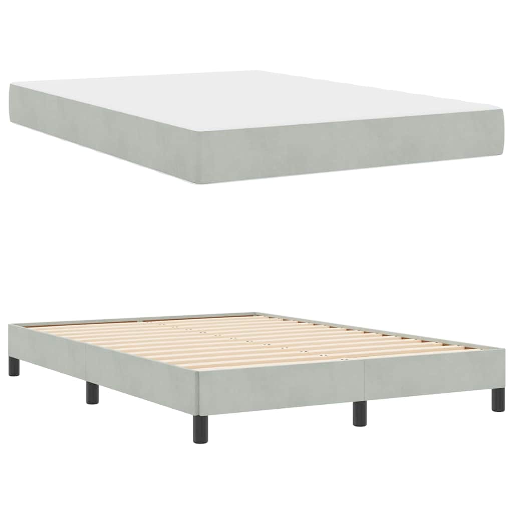 Boxspringbed met matras Lichtgrijs 140 x 220 cm Stof – afbeelding 4